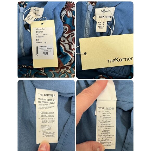 ✨ The Korner for Anthropologie Blue Boho Print Maxi Dress Size Medium NWT ✨ - Picture 12 of 15